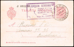 Zaragoza - Edi O EP 57 - Entero Postal Mat "Caspe 15/5/31" - 1931-....