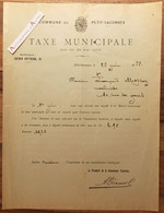 ● Petit Saconnex 1922 - Taxe Municipale - Lettre à M. François Mossaz - Suisse / Genève - Suisse