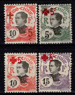 Indochine  - 1914  -  Croix Rouge -  N° 65 à 68 - Neuf * - MLH - Unused Stamps