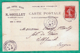 SAINT AFFRIQUE - QUINCAILLERIE M. SOUILLET - CARTE COMMERCIALE - 2 SCANS - - Saint Affrique