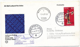 AVION AVIATION AIRLINE LUFTHANSA VOL FRANKFURT-WIEN EN AIRBUS A-300 1977 - Flight Certificates