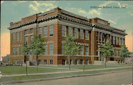 GARY IND. - JEFFERSON SCHOOL - PUB PHOTOCHPOM - MAILED 1913 (14556) - Gary