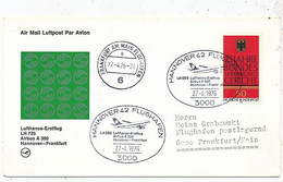 AVION AVIATION AIRLINE LUFTHANSA VOL LH 725 HANNOVER-FRANFURT  EN AIRBUS A-300 1976 - Flight Certificates