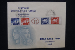 FRANCE - Enveloppe FDC En 1949 - Bande Du Centenaire Du Timbre Français - L 130443 - ....-1949