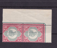 GB Victoria Surface Printed Jubilee 4/2 D Green And Red Pair.  Lightly Mounted Mint. - Nuevos