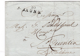 20 / Baune 29 Juillet 1793 Taxe 9 Pour St Quentin - 1701-1800: Precursori XVIII