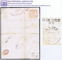 Ireland Uniform Penny Post Tipperary 1840 Letter To Liverpool "P1" With GOLDEN/83 Town Mileage And CASHEL AP 20 1840 - Vorphilatelie