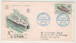 France // FDC // 1950-1959 // 10ème Anniversaire De L'OTAN 12.12.1959 - 1950-1959