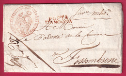 ARMEE ITALIE ANCONA 1811 COMMISSAIRE DES GUERRES ALBERTI POUR FOSSOMBRONE LETTRE FRANCE - Army Postmarks (before 1900)