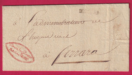 ARMEE ITALIE BOLOGNE BOLOGNA COMMISSAIRE DES GUERRES BARADERE 1806 POUR FERRARA FRANCHISE LETTRE FRANCE - Army Postmarks (before 1900)