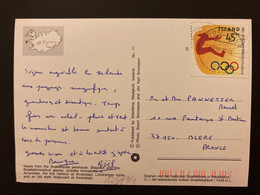 CP Pour La FRANCE TP JO ATLANTA 1996 OBL.23 VII 1996 BUDARDALUR - Lettres & Documents