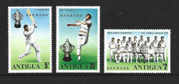 Barbuda 1975 Cricket World Cup Set Of 3 MNH - Barbuda (...-1981)