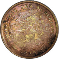 Monnaie, Pays-Bas, Wilhelmina I, 1/2 Cent, 1936, Utrecht, SUP, Cuivre - 0.5 Cent