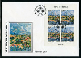 Burundi 2022, Art, Cezanne III, 4val In BF In FDC - Unused Stamps