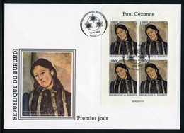 Burundi 2022, Art, Cezanne, 4val In BF In FDC - Unused Stamps
