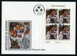 Burundi 2022, Art, Cezanne, Fruit, BF In FDC - Unused Stamps
