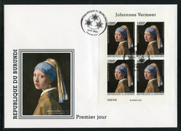 Burundi 2022, Art, J. Vermeer, 4val In BF In FDC - Unused Stamps