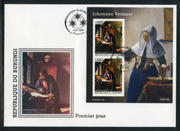 Burundi 2022, Art, Vermeer III, 2val In BF In FDC - Unused Stamps