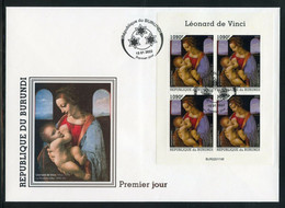 Burundi 2022, Art, Leonardo V, 4val In BF In FDC - Unused Stamps