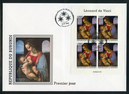 Burundi 2022, Art, Leonardo V, 4val In BF In FDC - Ongebruikt