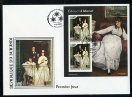 Burundi 2022, Art, Manet II 2val In BF In FDC - Unused Stamps