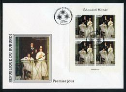 Burundi 2022, Art, Manet II 4val In BF In FDC - Unused Stamps