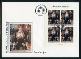 Burundi 2022, Art, Manet III, 4val In BF In FDC - Ungebraucht