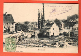 ZTW-32 RARE  Boncourt  District Porrentruy  Centre Du Village  Circulé 1905  Avec Cachet Dole Jura - Boncourt