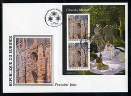 Burundi 2022, Art, Monet III, Cathedral, 2val In BF In FDC - Unused Stamps