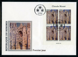 Burundi 2022, Art, Monet III, Cathedral, 4val In BF In FDC - Ongebruikt