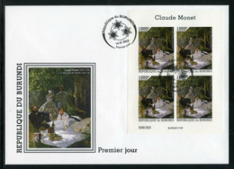 Burundi 2022, Art, Monet, BF In FDC - Unused Stamps