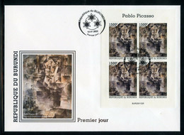Burundi 2022, Art, Picasso I, 4val In BF In FDC - Unused Stamps
