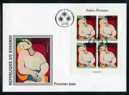 Burundi 2022, Art, Picasso III, 4val In BF In FDC - Unused Stamps