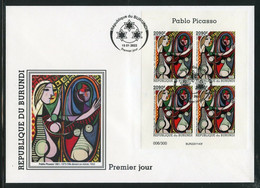 Burundi 2022, Art, Picasso IV, BF In FDC - Unused Stamps
