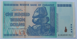 Zimbabwe 100000000000000$ One Hundred Trillion Dollars 2008 XF+/AU - Zimbabwe