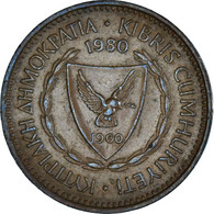 Monnaie, Chypre, 5 Mils, 1980, TTB, Bronze, KM:39 - Cyprus
