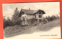 ZTW-33 TRES RARE Val-de-Ruz Les Prés Devant Sur Montmollin. Maison, ANIME. Cachet Montmollin 1930  Chiffelle Sans Numéro - Montmollin