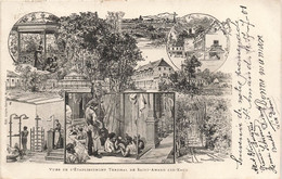 CPA Vues De L'établissement De Saint Amand Les Eaux - Obliteration Ambulant Lille En 1901 - Precurseur - Dos Simple - Saint Amand Les Eaux