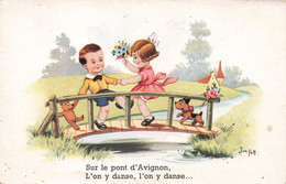 Chromo Chromos Image Comptine Enfant - Sur Le Pont D'avignon - Illustration Jim Patt - 13.5x9cm - Sonstige & Ohne Zuordnung