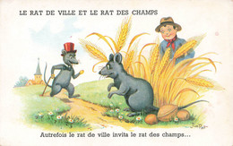 Chromo Chromos Image Comptine Fables Et Contes Pour Enfant - Le Rat Des Villes - Illustration Jim Patt - 13.5x9cm - Other & Unclassified