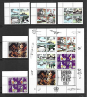 Barbuda 1977 Anniversaries And Special Events Set Of 5 Blocks Of 4 & Miniature Sheet MNH - Barbuda (...-1981)