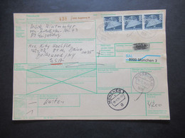 BRD 1979 Auslands-Paketkarte Augsburg - USA über München Flughafen Industrie & Technik 5DM Frankatur über 35,40 DM - Storia Postale