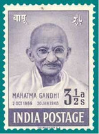 India 1948 Mahatma Gandhi Mourning Issue 3.5 Annas Stamp MNH (**) Inde - Ungebraucht