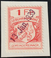 CH Heimat AG Reinach 1939-01-13 Fiskalmarke 1 Fr. Auf Briefstück - Fiscales