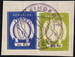 CH Heimat AG Frick Fiskalmarke 1 Fr. + 50Rp. Auf Briefstück - Revenue Stamps