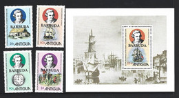 Barbuda 1979 Captain Cook Voyages Anniversary Set Of 4 & Miniature Sheet MNH - Barbuda (...-1981)