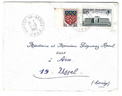 RUFFEY Sur SEILLE Lettre 5c Blason Amiens 25c Ecole De L'air Salon De Provence Yv 1381 1496 Ob 7 6 1966 - Brieven En Documenten