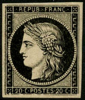 ** N°3 20c Noir S/jaune - TB - 1849-1850 Ceres