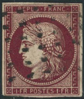 Obl. N°6 1F Carmin, Court En Bas à Gauche - B - 1849-1850 Ceres
