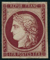 ** N°6f 1F Carmin, Réimp - TB - 1849-1850 Ceres